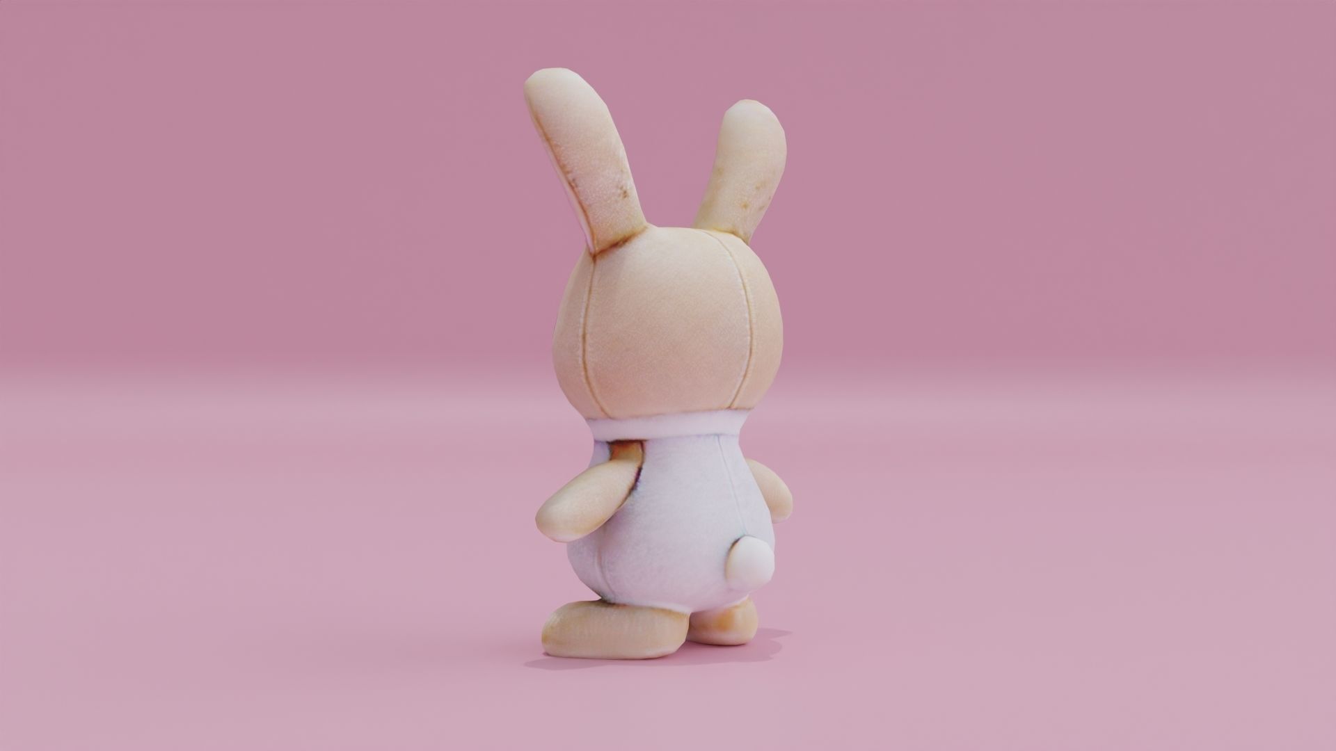Bunny Plush Toy Rabbit Low-poly 3D model_3