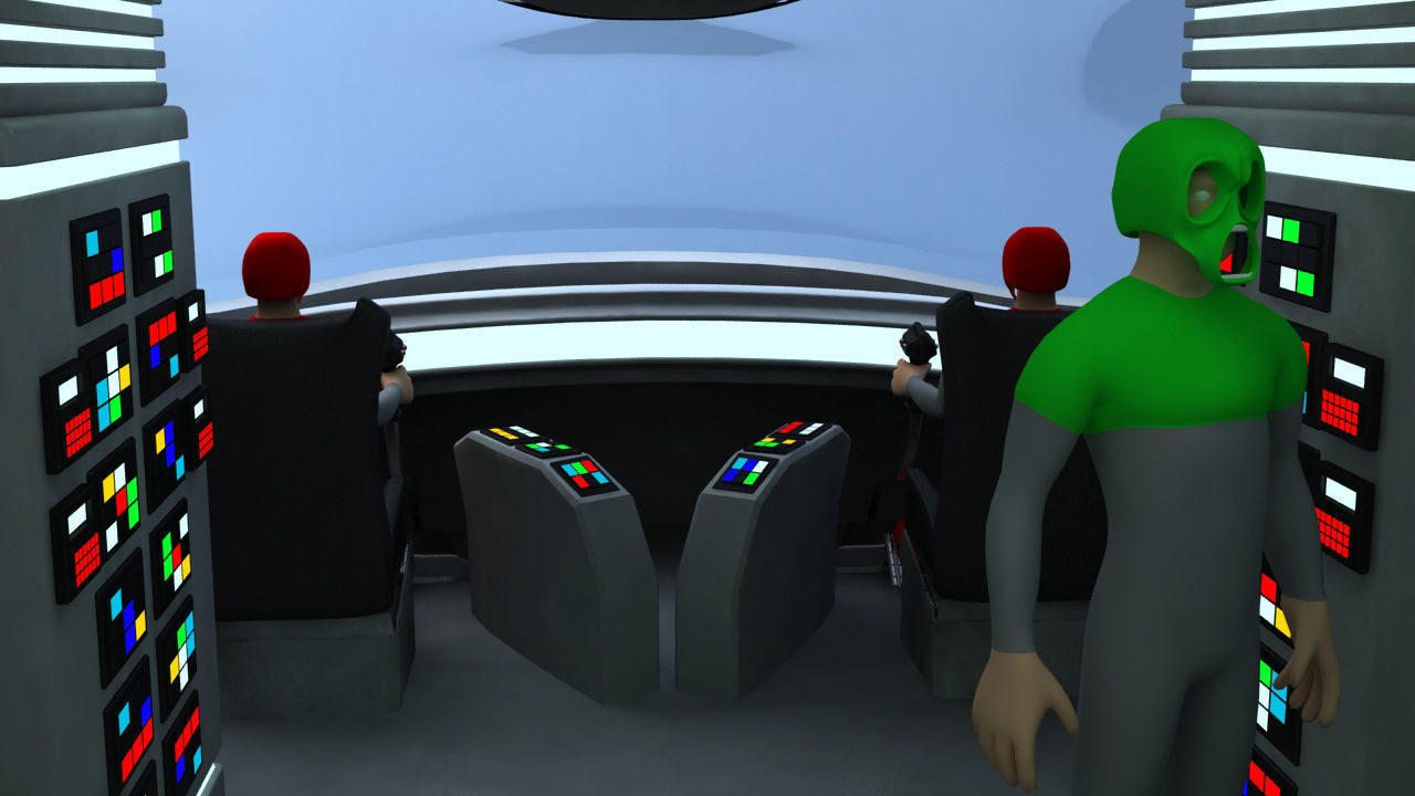 Futuristic Airctraft Train 3D model_9