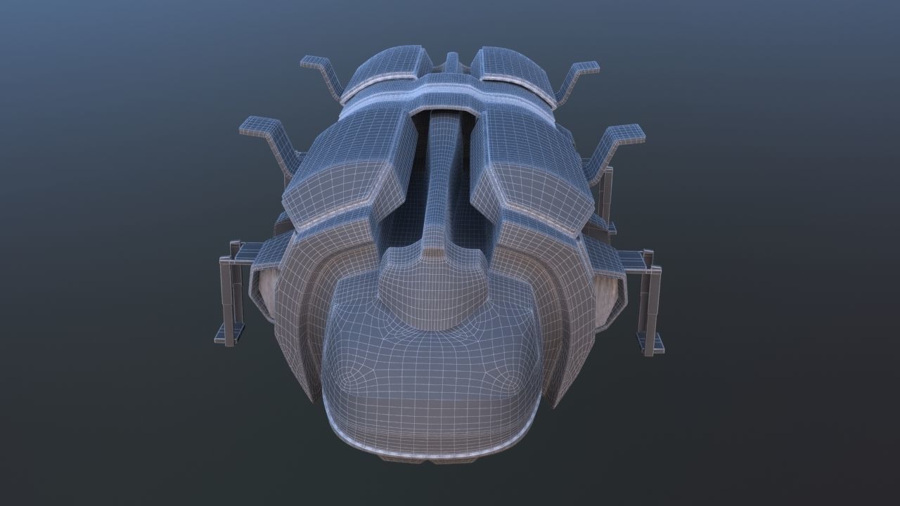 Futuristic Airctraft Train 3D model_28