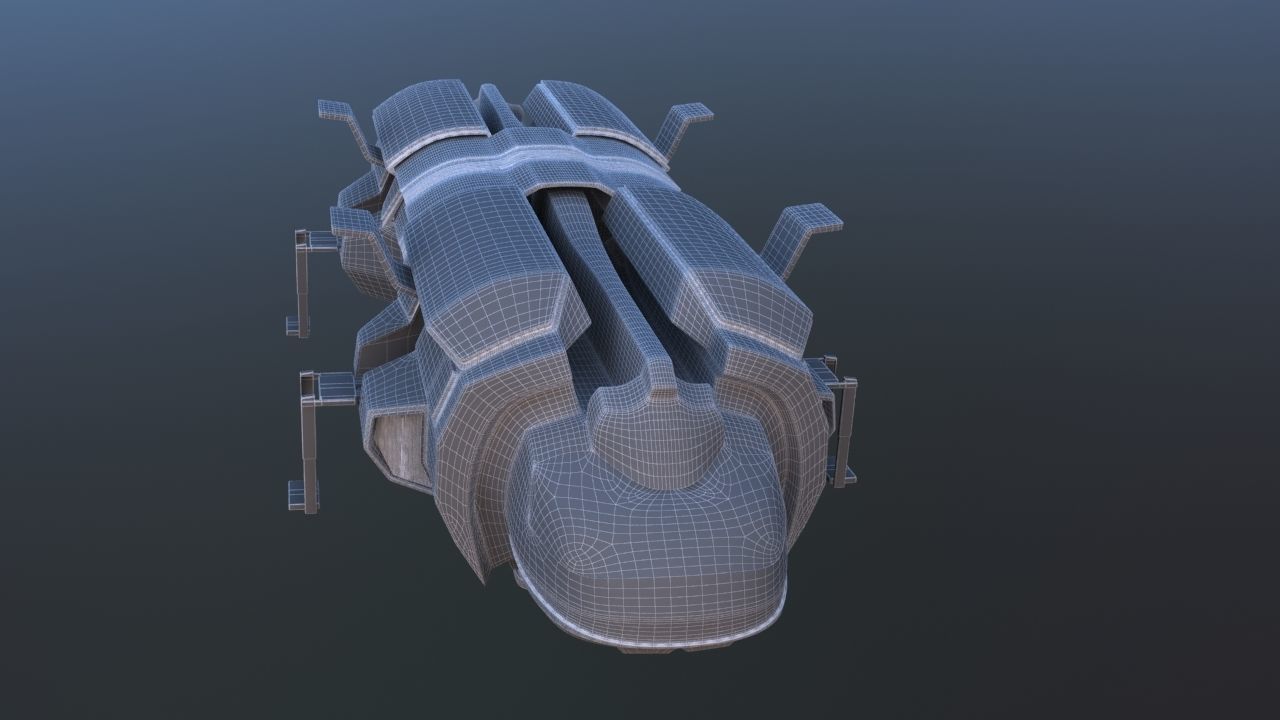 Futuristic Airctraft Train 3D model_32