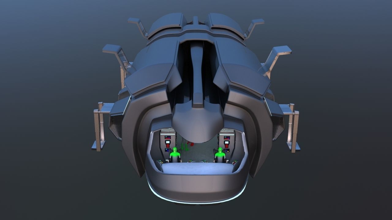 Futuristic Airctraft Train 3D model_19