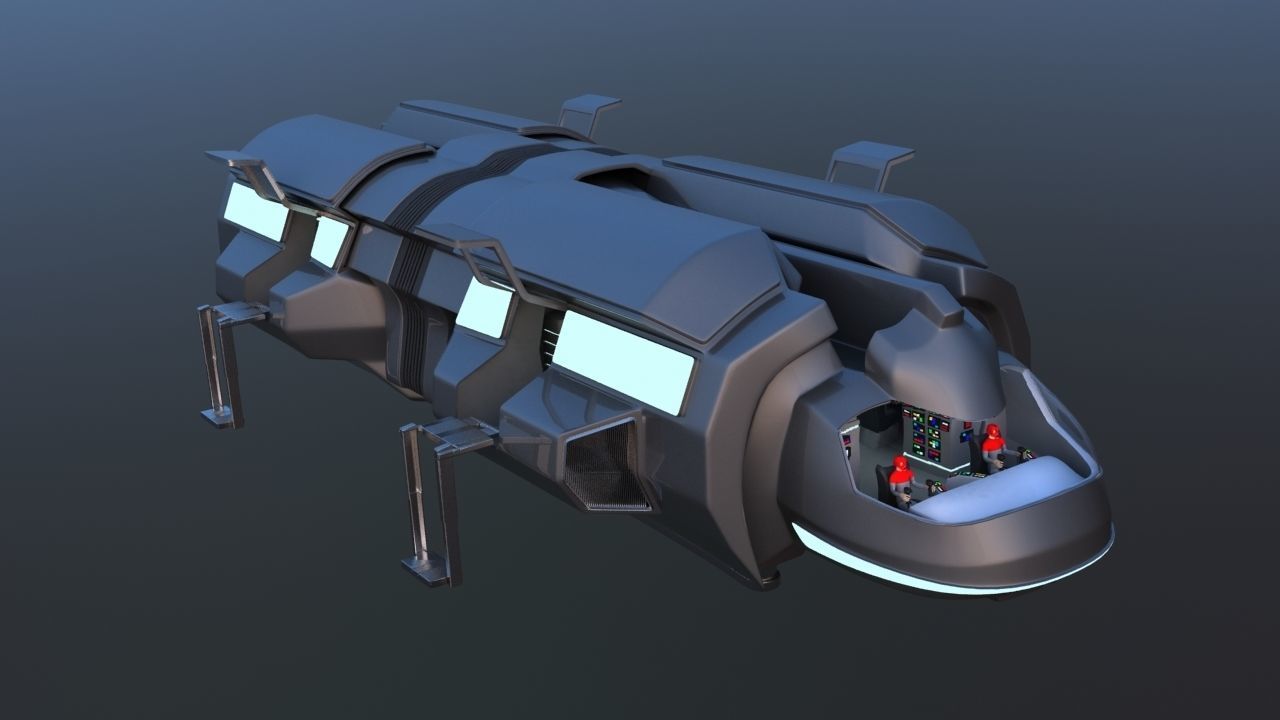 Futuristic Airctraft Train 3D model_22
