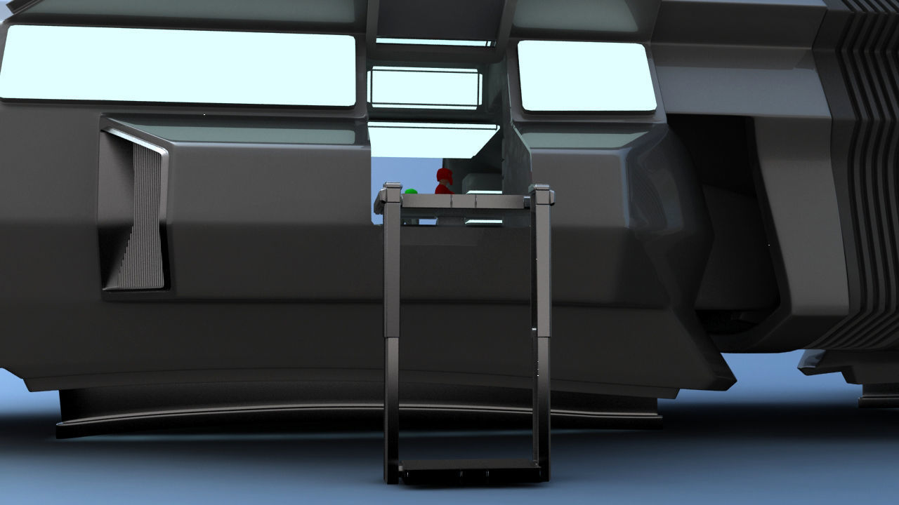 Futuristic Airctraft Train 3D model_4