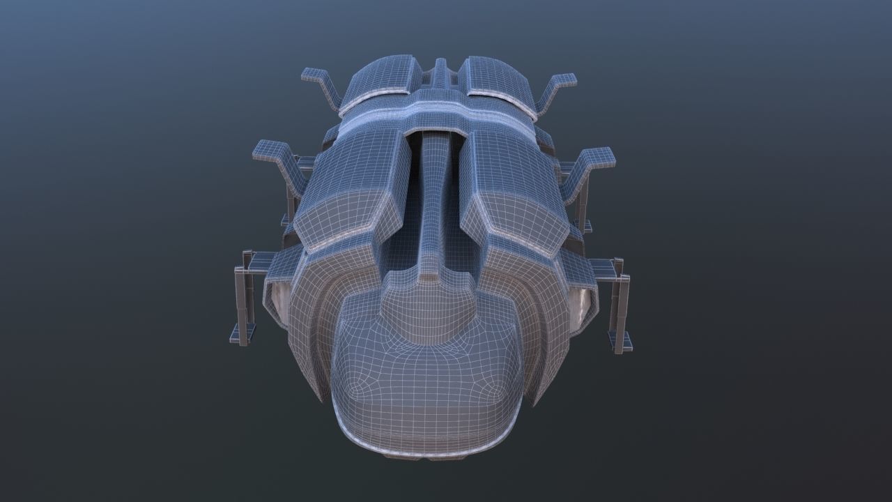 Futuristic Airctraft Train 3D model_33