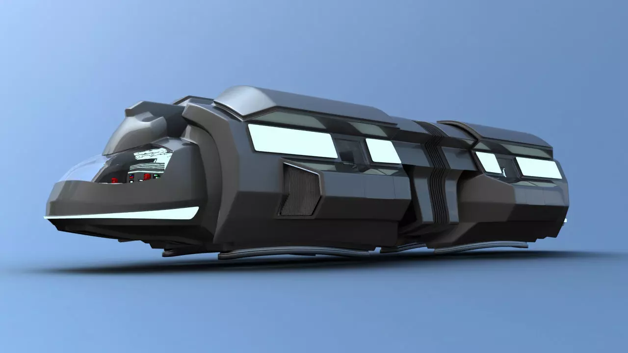 Futuristic Airctraft Train 3D model_0