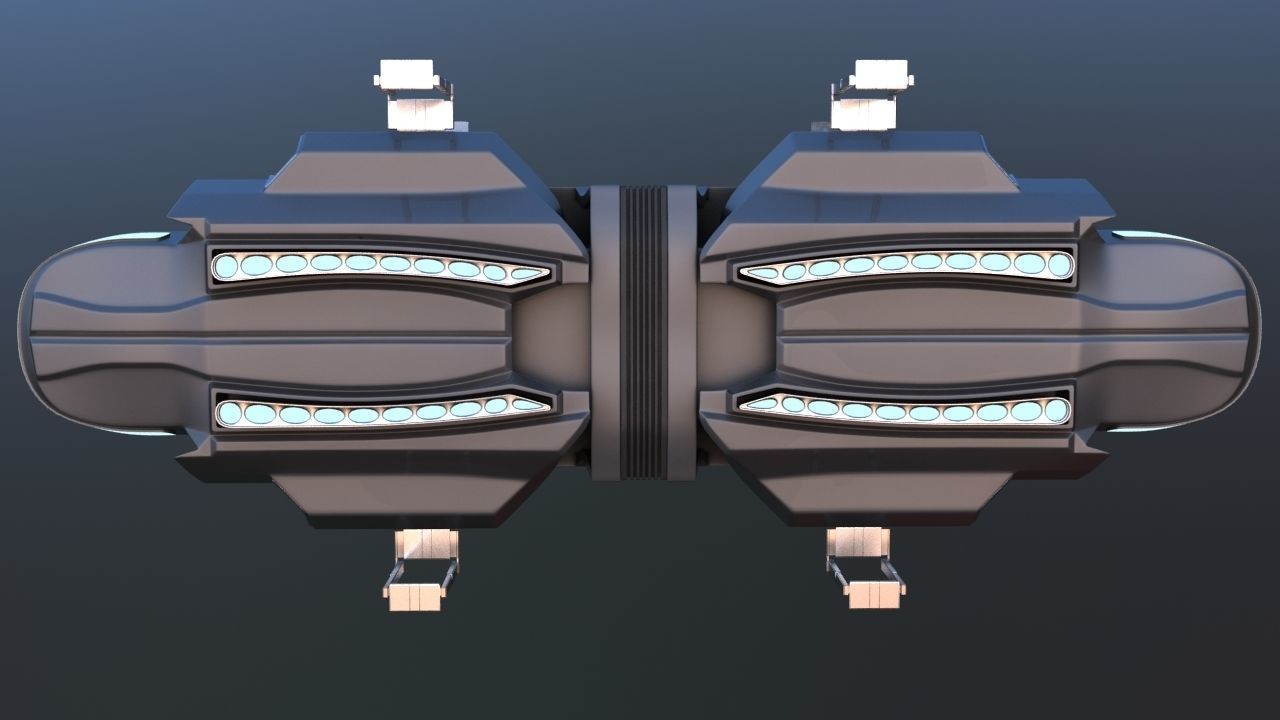 Futuristic Airctraft Train 3D model_25
