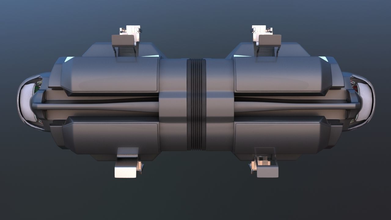 Futuristic Airctraft Train 3D model_24