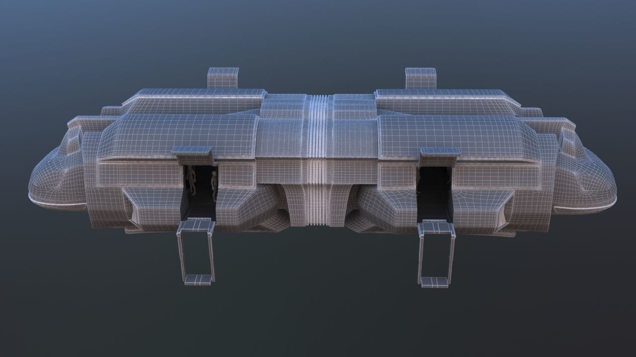 Futuristic Airctraft Train 3D model_30