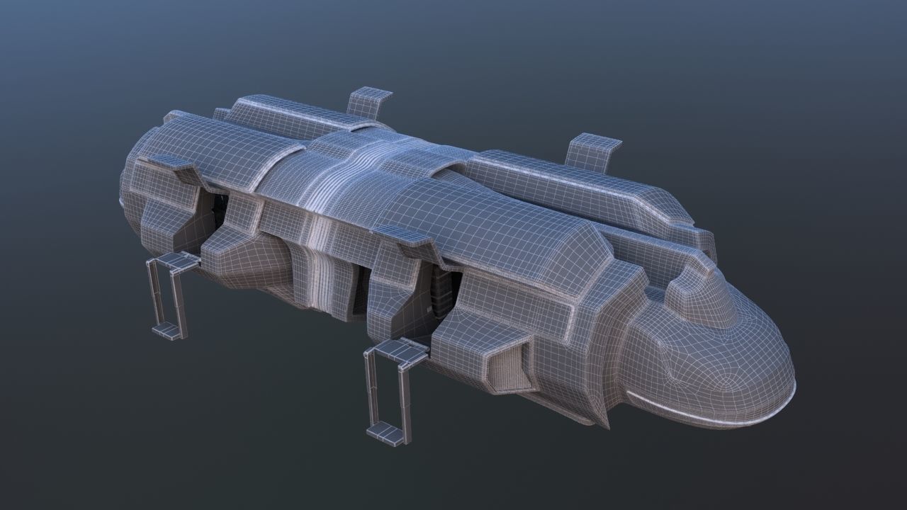 Futuristic Airctraft Train 3D model_31