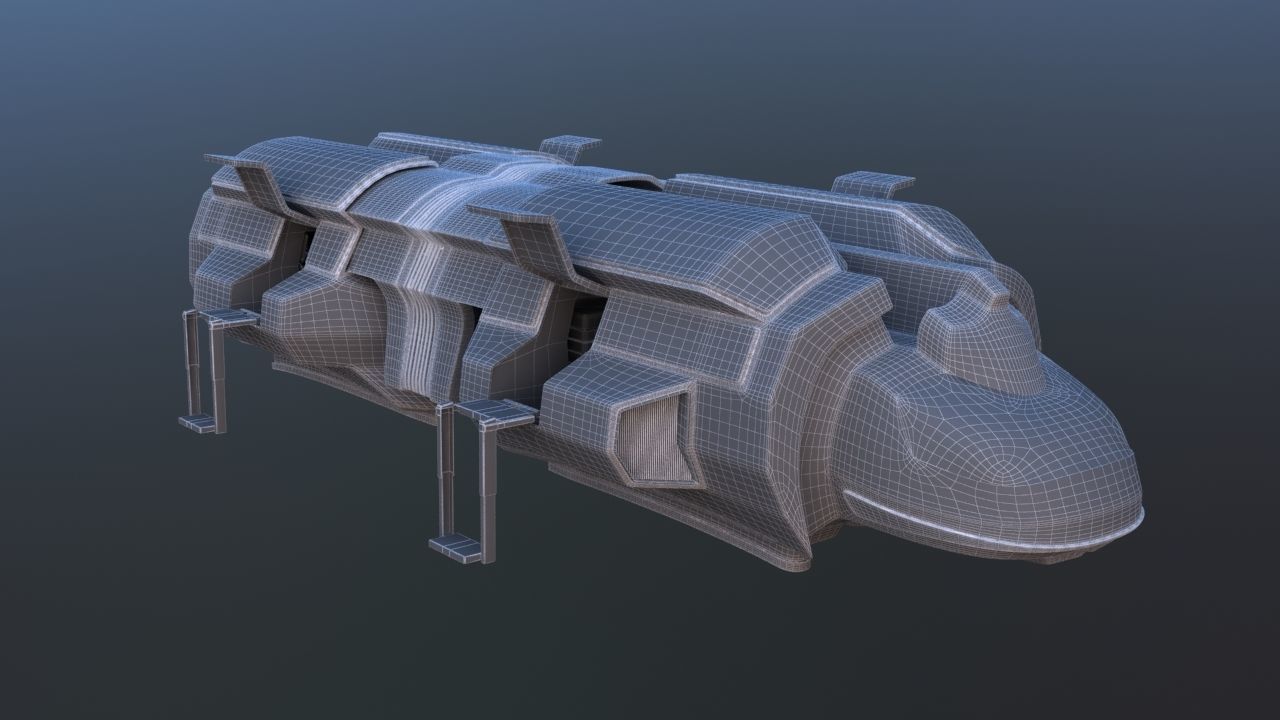 Futuristic Airctraft Train 3D model_27