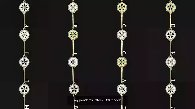 key pendants letters 
