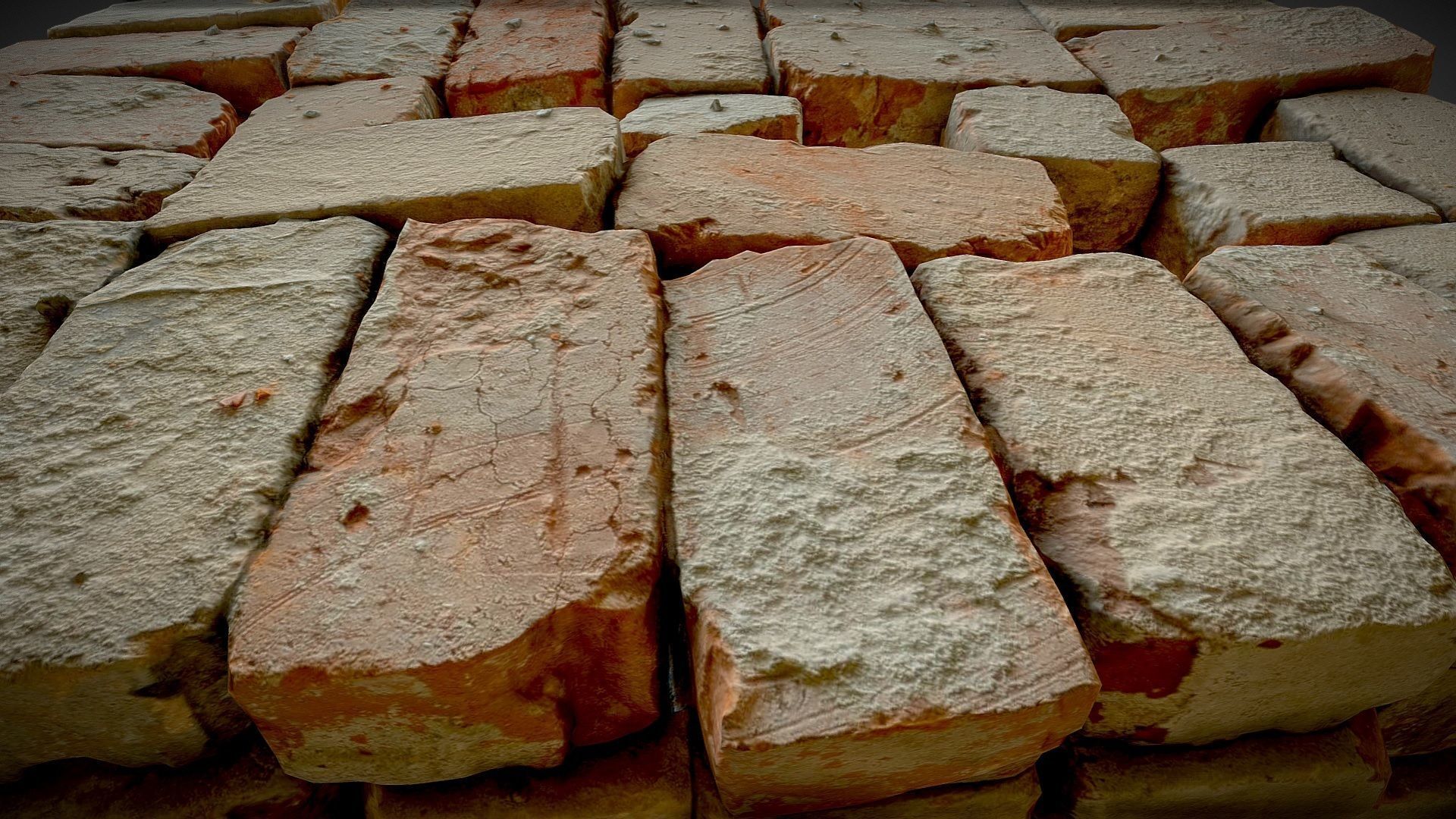 Brick pallet stack 3D model_6