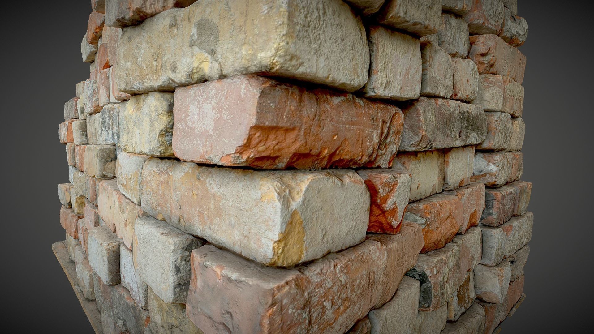 Brick pallet stack 3D model_7