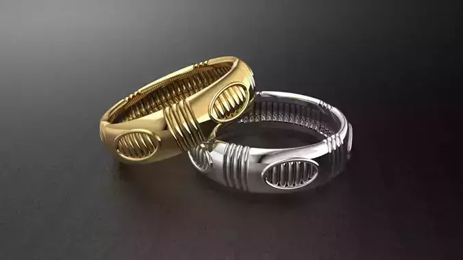 Wedding Ring Gold-Silver 3D print model