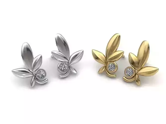 Earrings with leaves