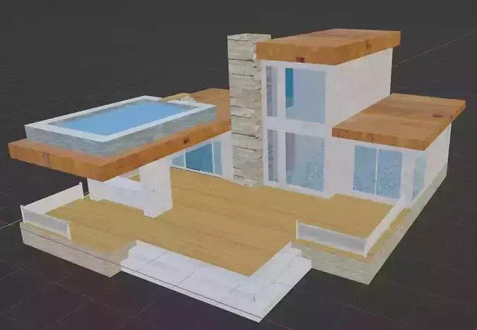 Modern beach house with pool