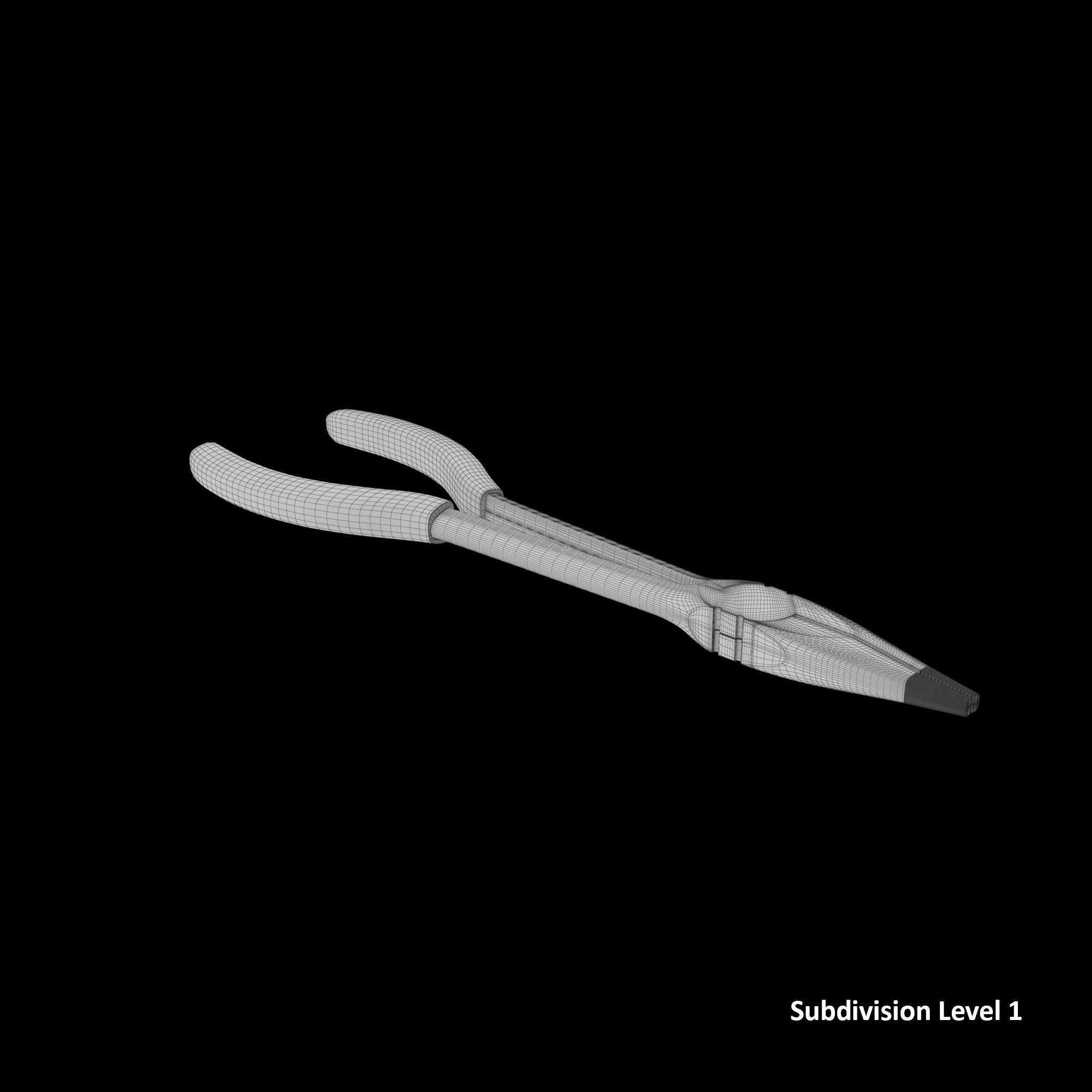 SO Mini Needle Nose Pliers 908ACP Low-poly 3D model_13