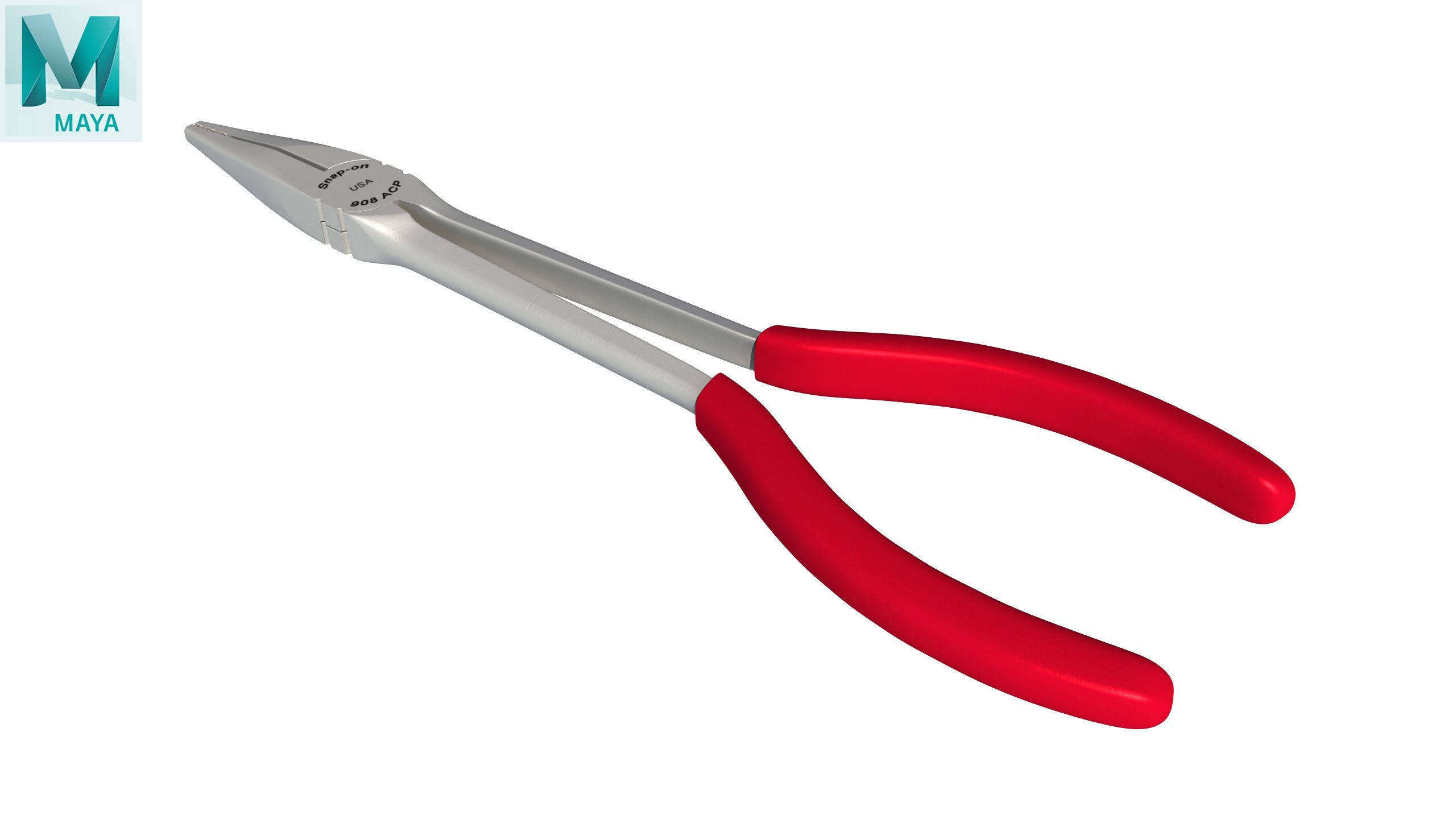 SO Mini Needle Nose Pliers 908ACP Low-poly 3D model_27