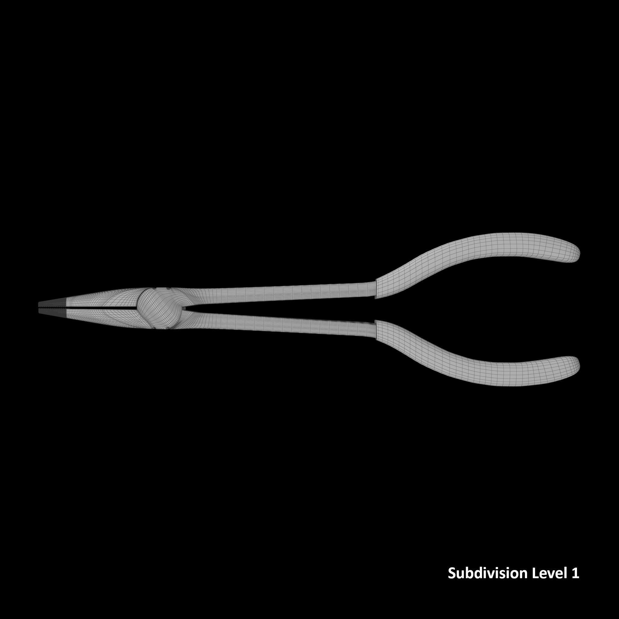 SO Mini Needle Nose Pliers 908ACP Low-poly 3D model_23