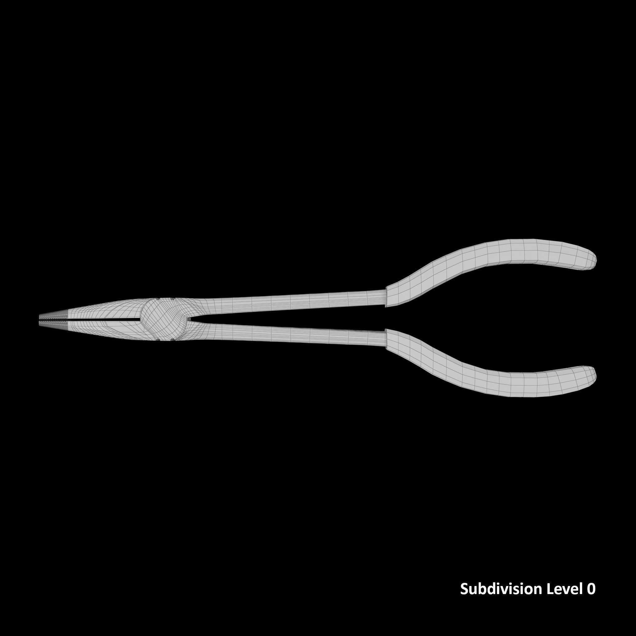 SO Mini Needle Nose Pliers 908ACP Low-poly 3D model_8