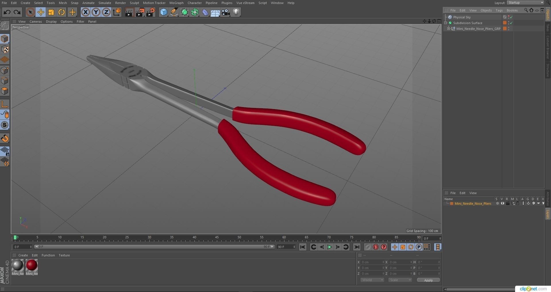 SO Mini Needle Nose Pliers 908ACP Low-poly 3D model_31