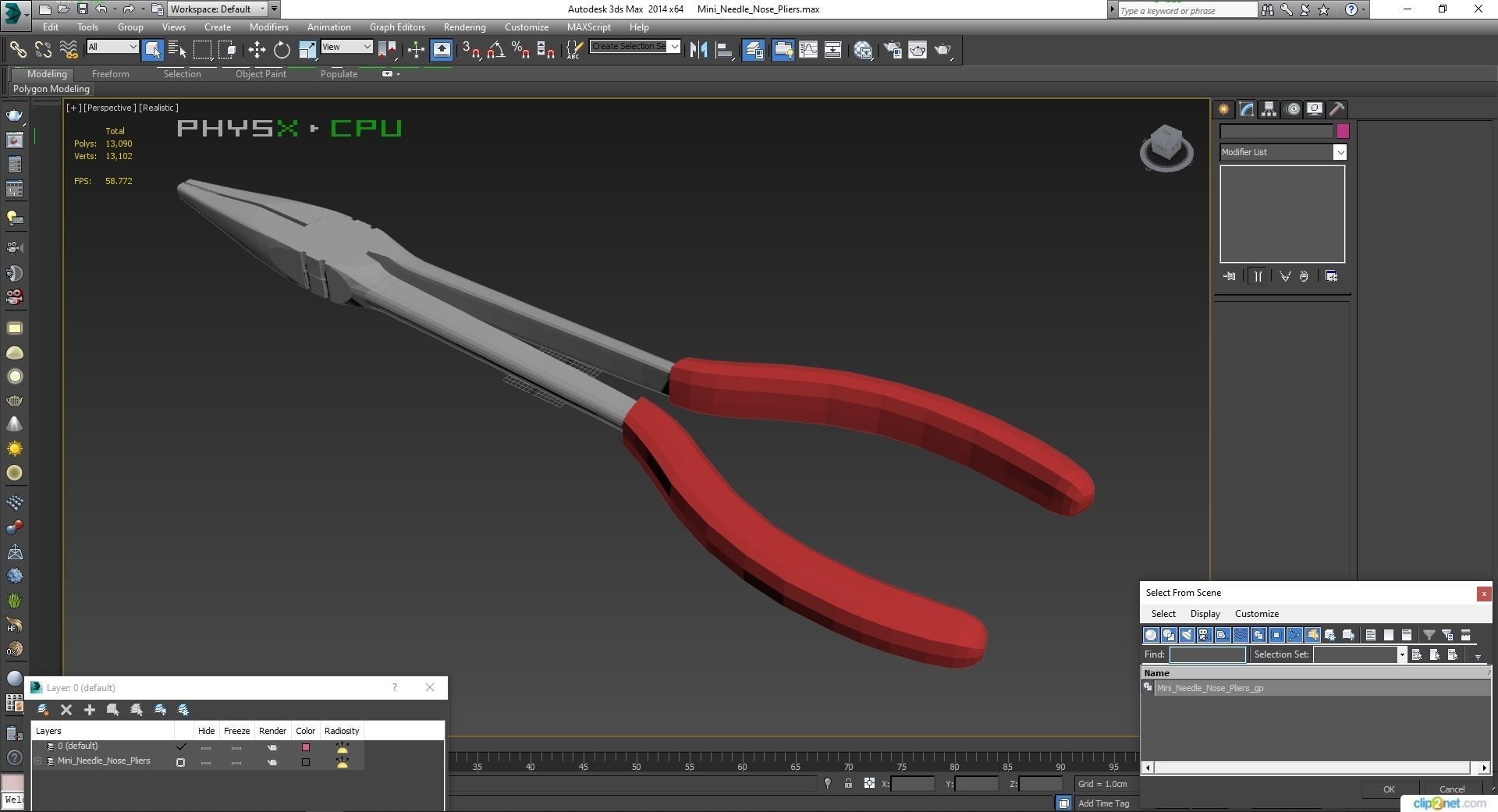 SO Mini Needle Nose Pliers 908ACP Low-poly 3D model_26