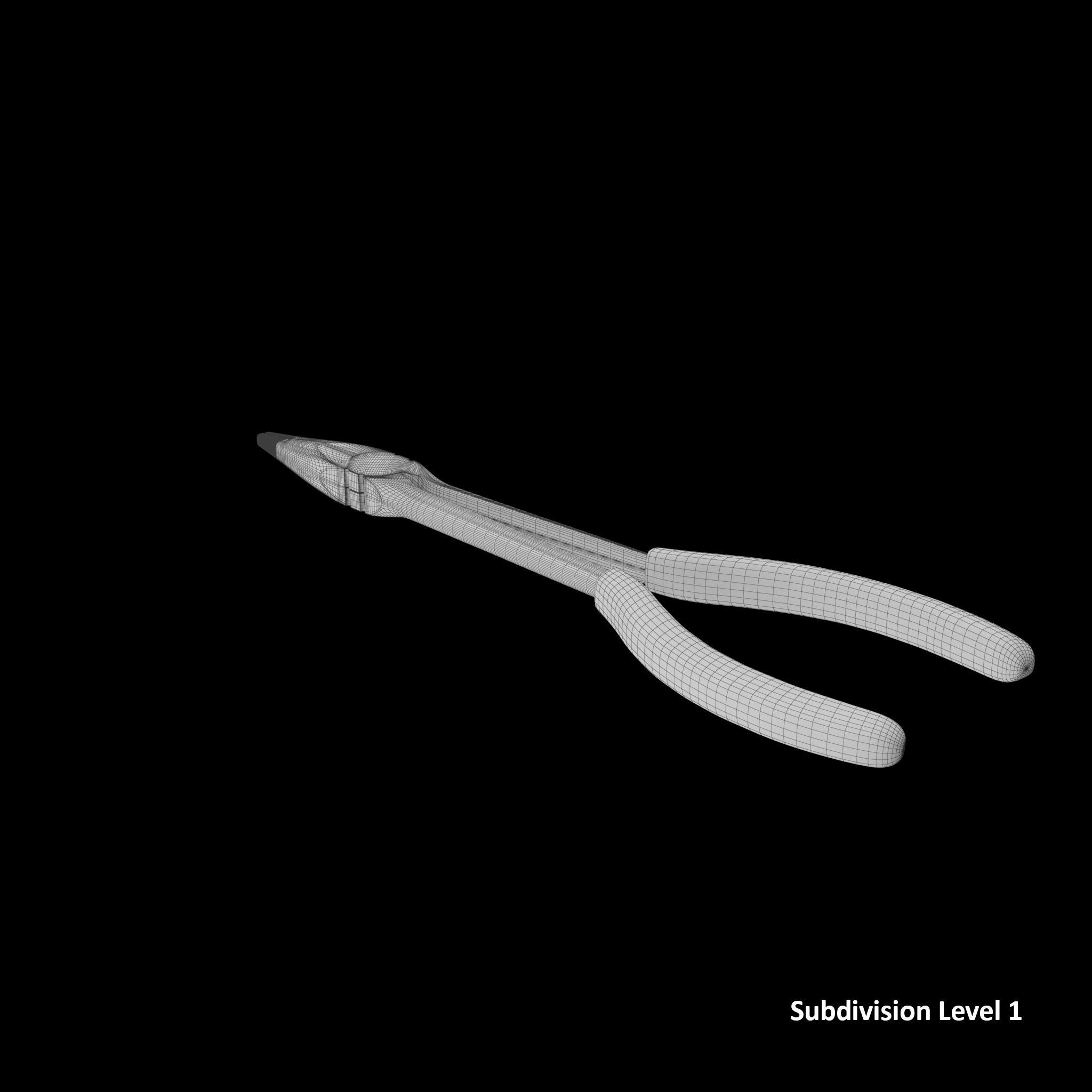 SO Mini Needle Nose Pliers 908ACP Low-poly 3D model_11