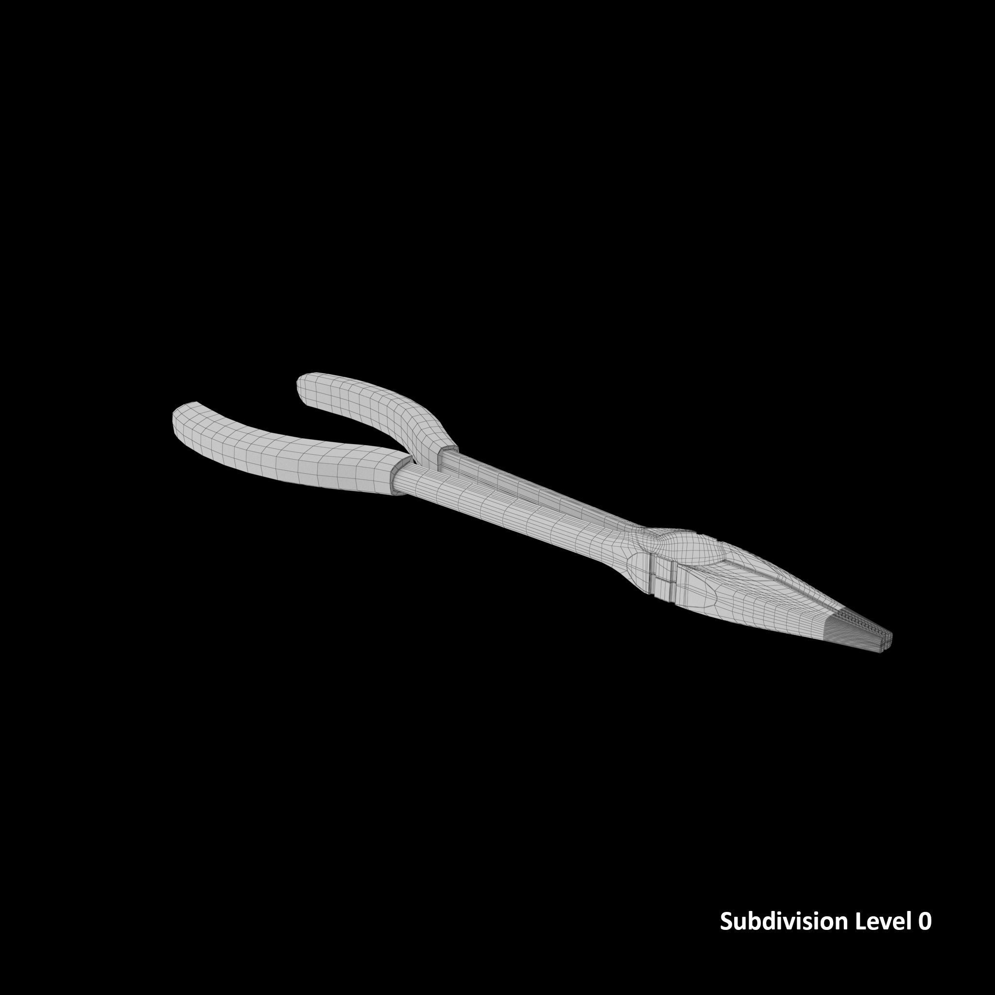 SO Mini Needle Nose Pliers 908ACP Low-poly 3D model_12