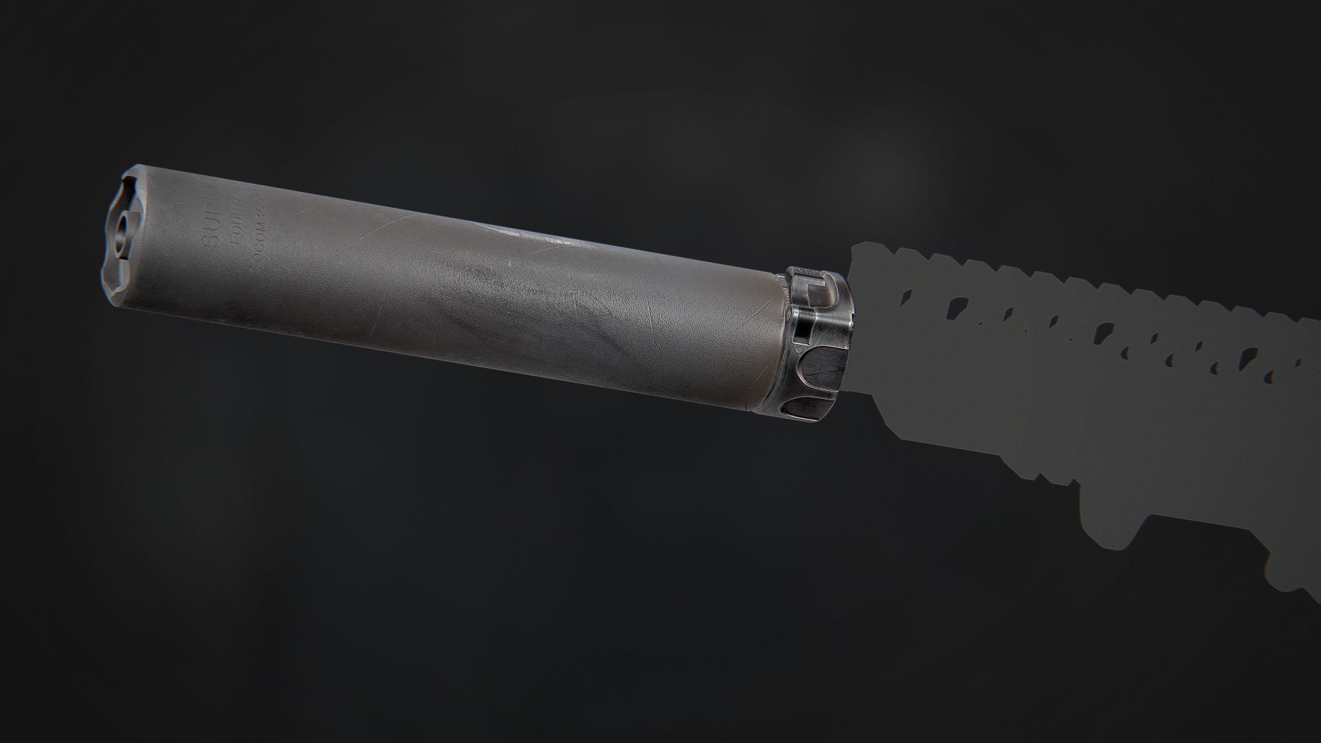 Surefire SOCOM300 SPS Suppressor Low-poly 3D model_7