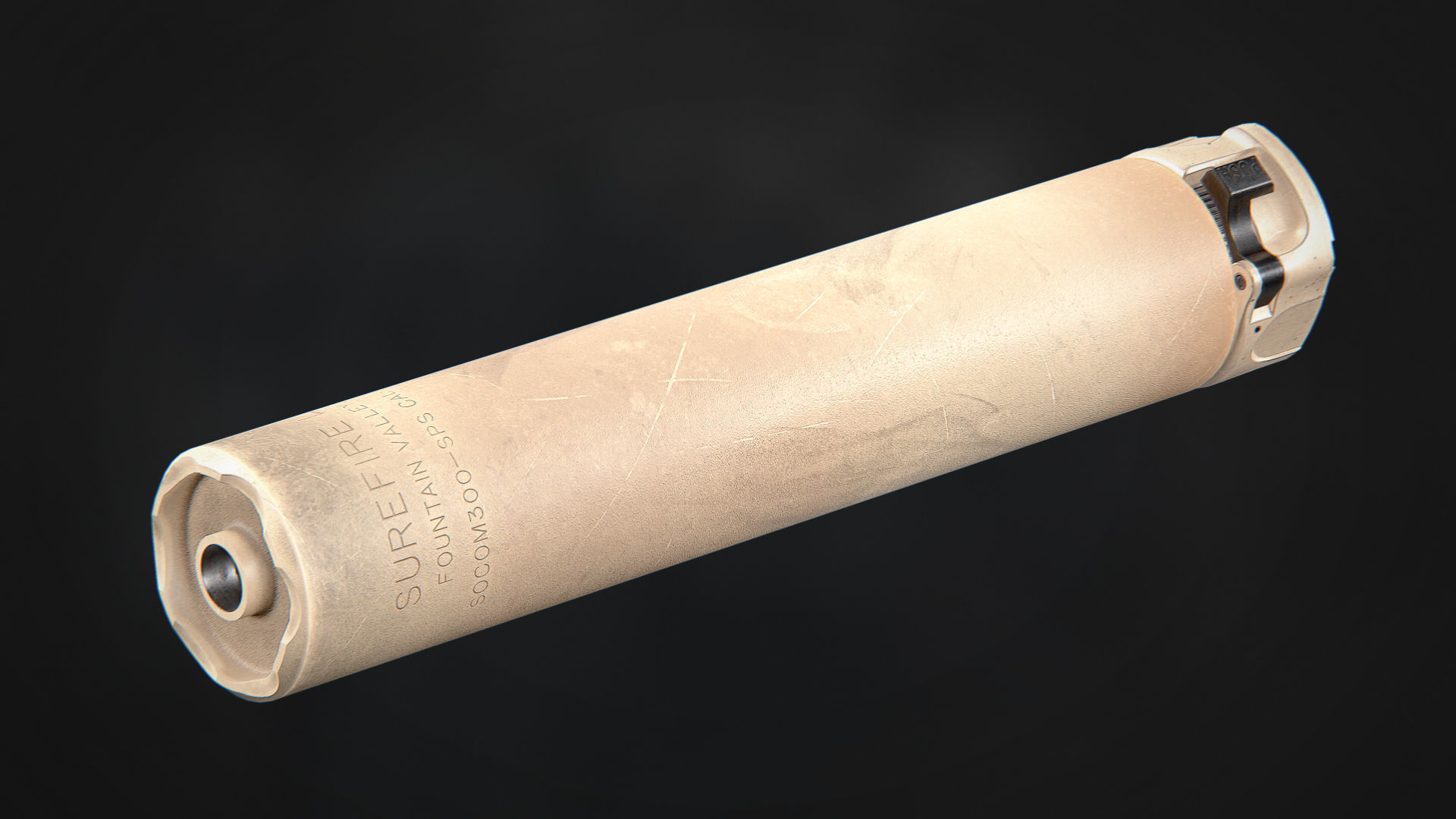Surefire SOCOM300 SPS Suppressor Low-poly 3D model_5