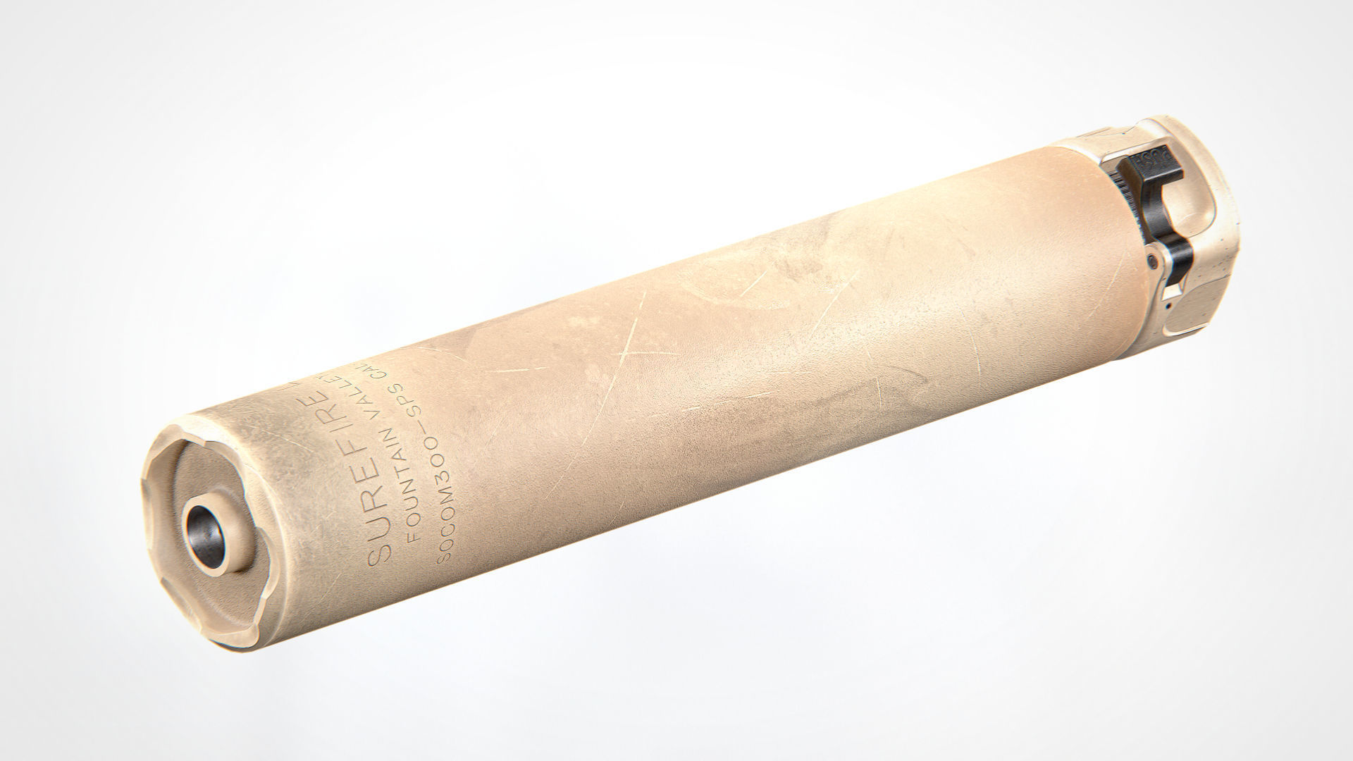 Surefire SOCOM300 SPS Suppressor Low-poly 3D model_6