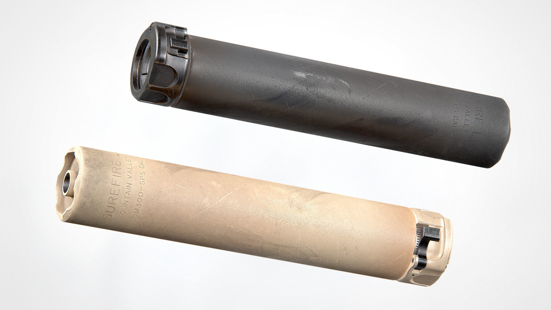 Surefire SOCOM300 SPS Suppressor Low-poly 3D model_2