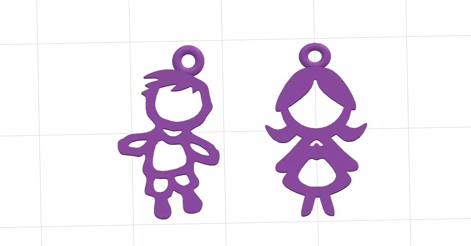 MENINA E MENINO CASAL DE FILHOS 3D print model