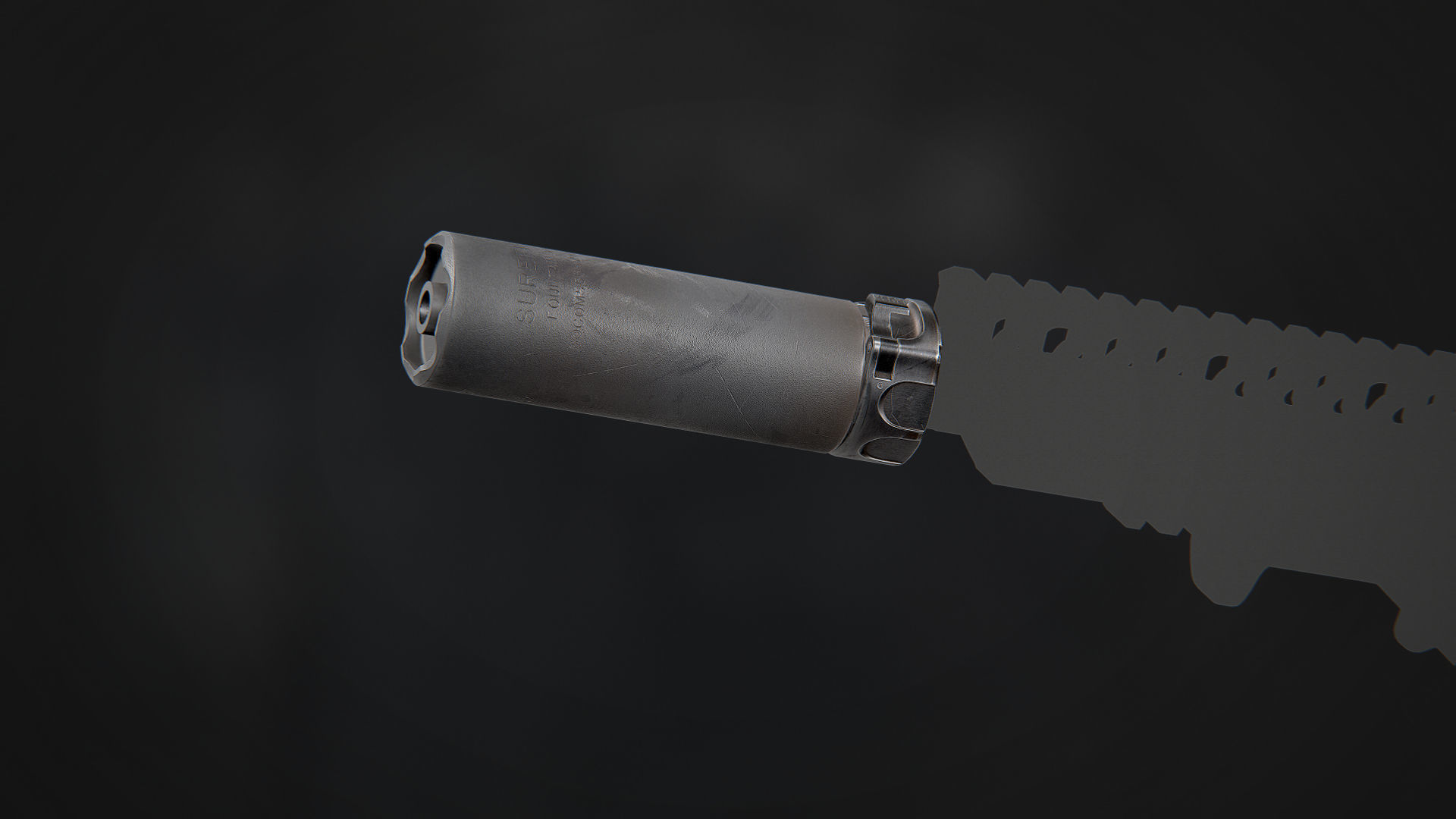 Surefire SOCOM556-MINI2 Suppressor Low-poly 3D model_7