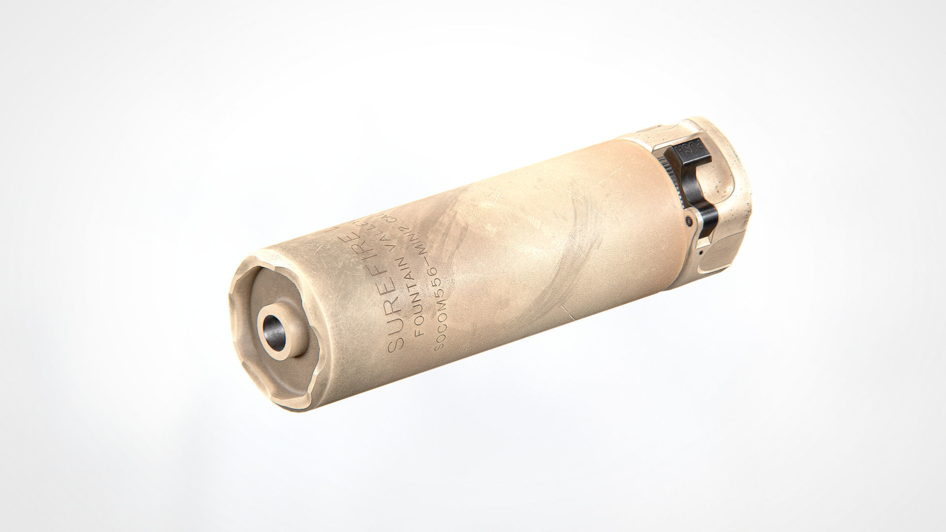Surefire SOCOM556-MINI2 Suppressor Low-poly 3D model_6
