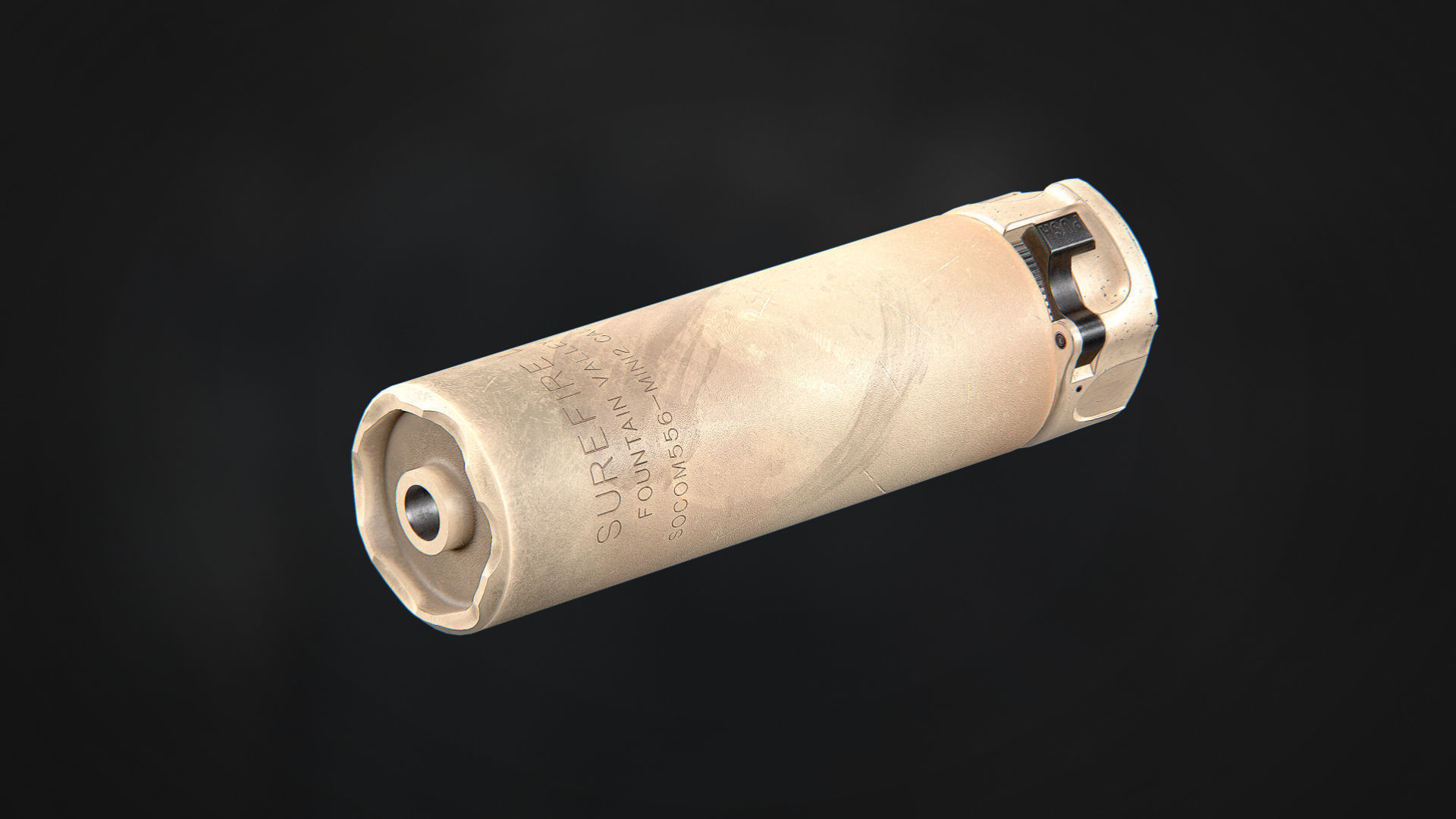 Surefire SOCOM556-MINI2 Suppressor Low-poly 3D model_5