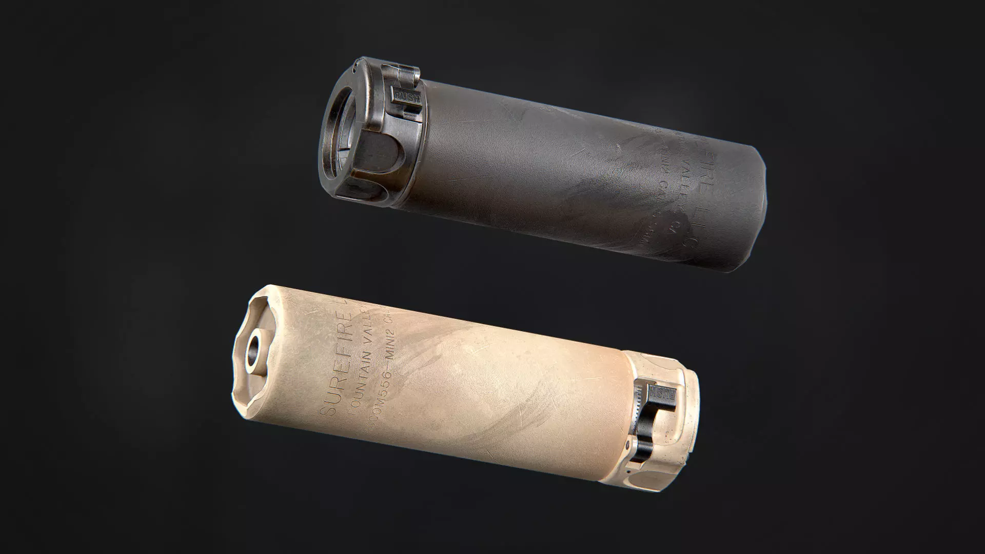 Surefire SOCOM556-MINI2 Suppressor Low-poly 3D model_0