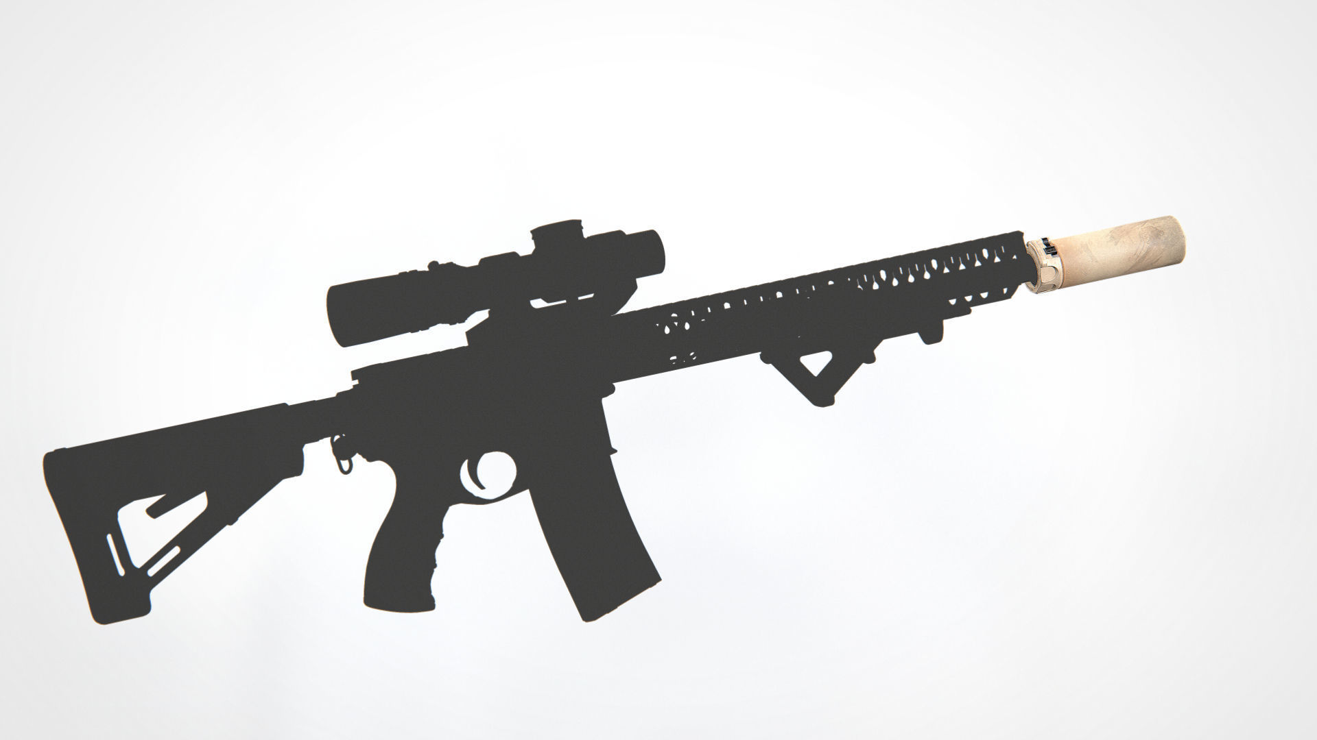 Surefire SOCOM556-MINI2 Suppressor Low-poly 3D model_10