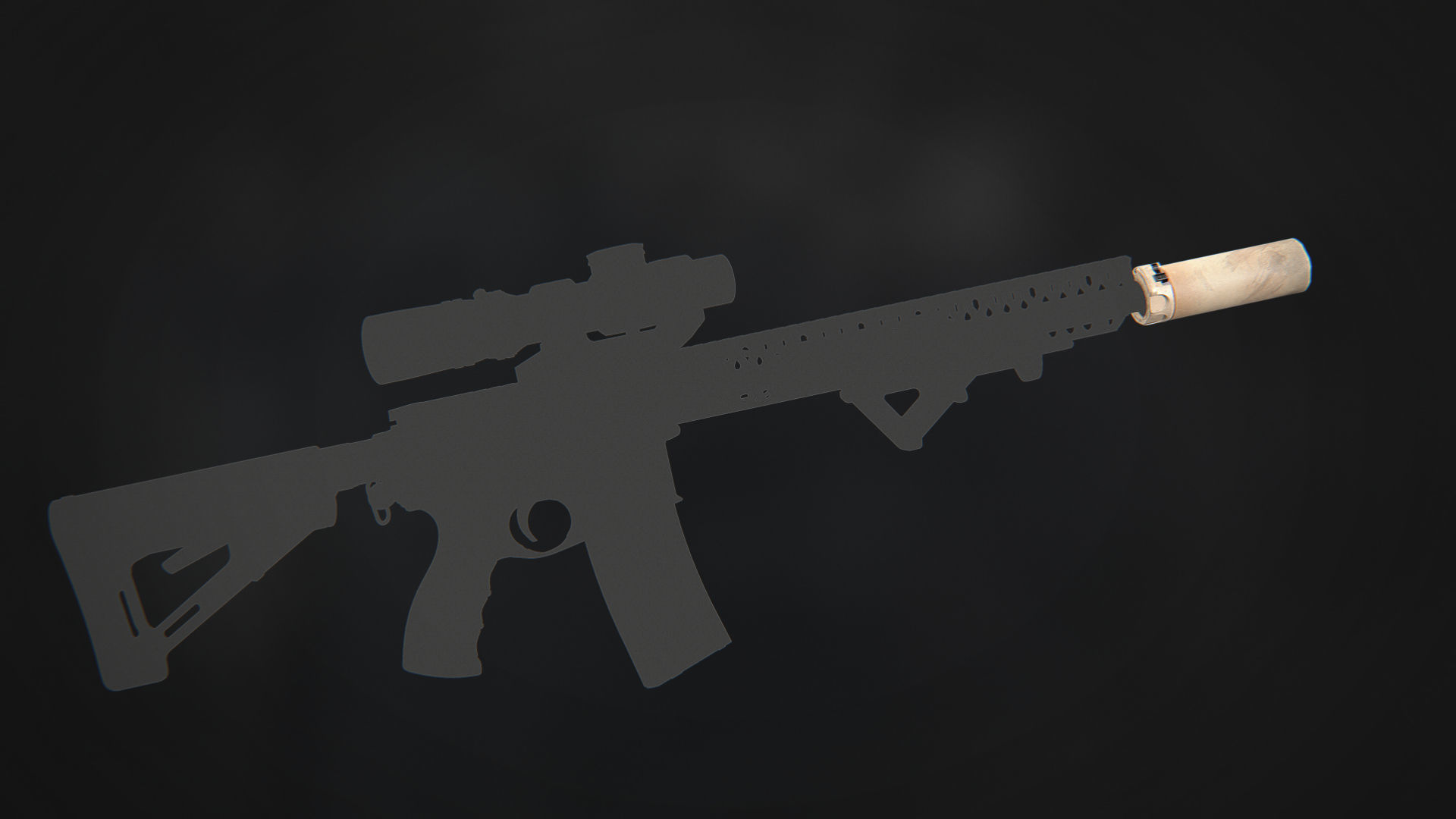 Surefire SOCOM556-MINI2 Suppressor Low-poly 3D model_9