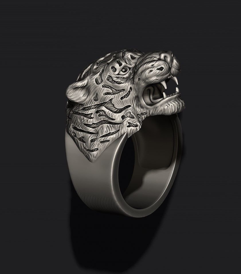 Tiger ring 3D print model_1