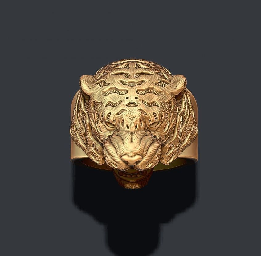 Tiger ring 3D print model_4
