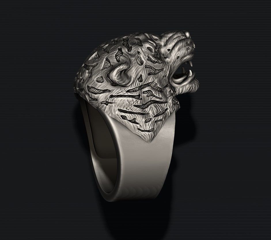 Tiger ring 3D print model_5