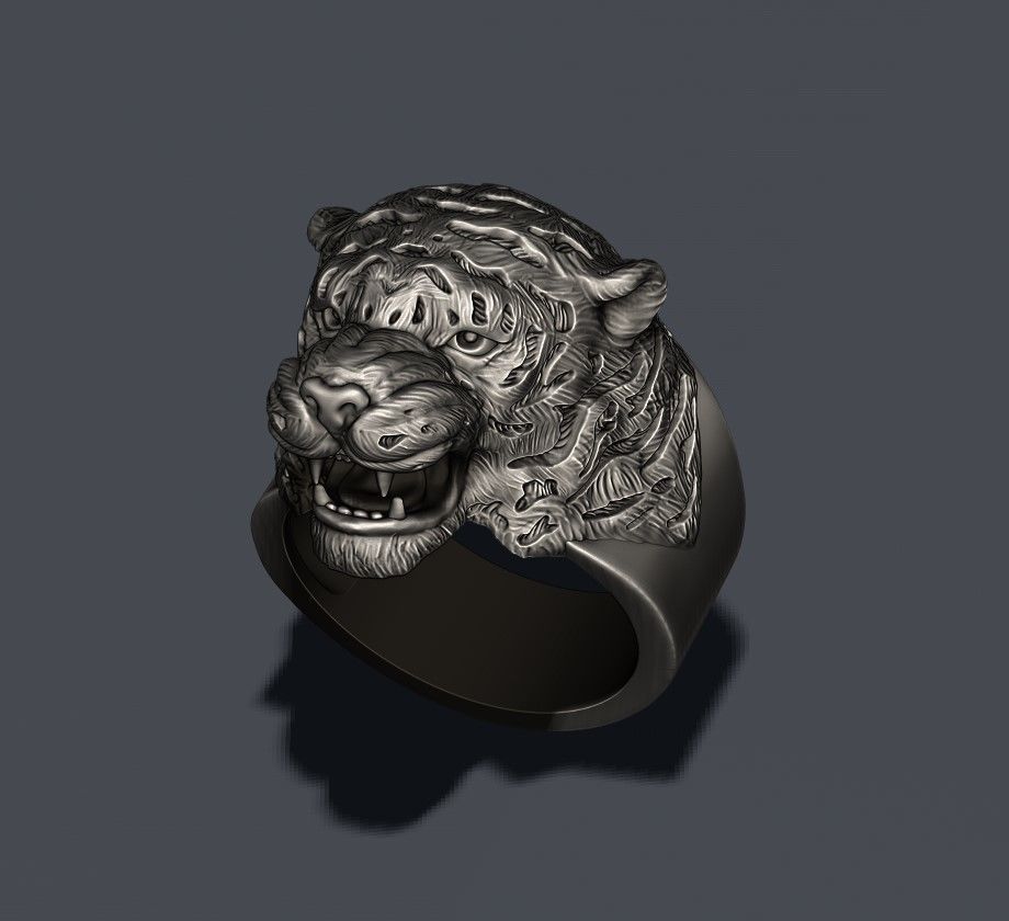Tiger ring 3D print model_3