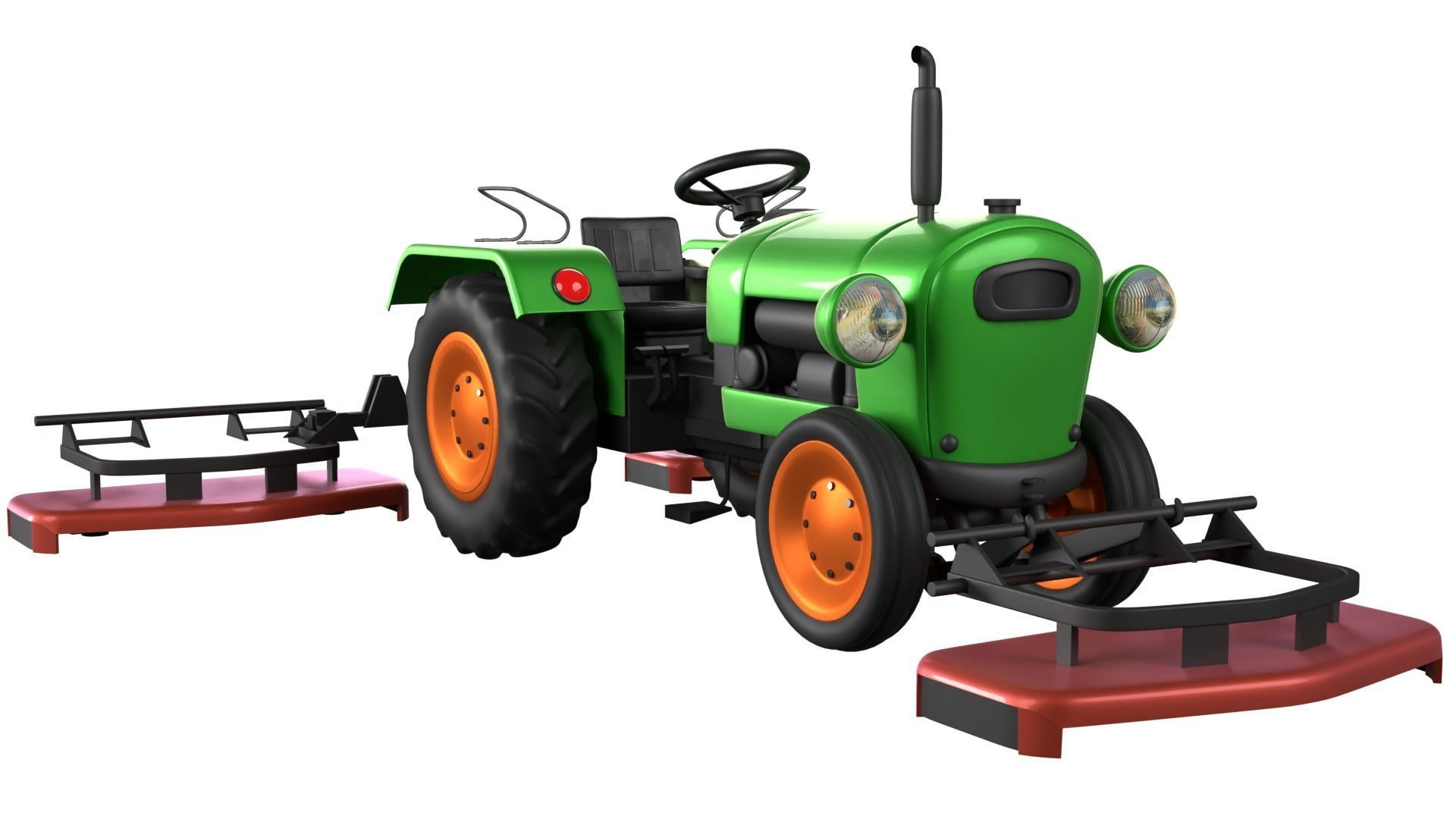 Tractor Grass Mower 3D model_6