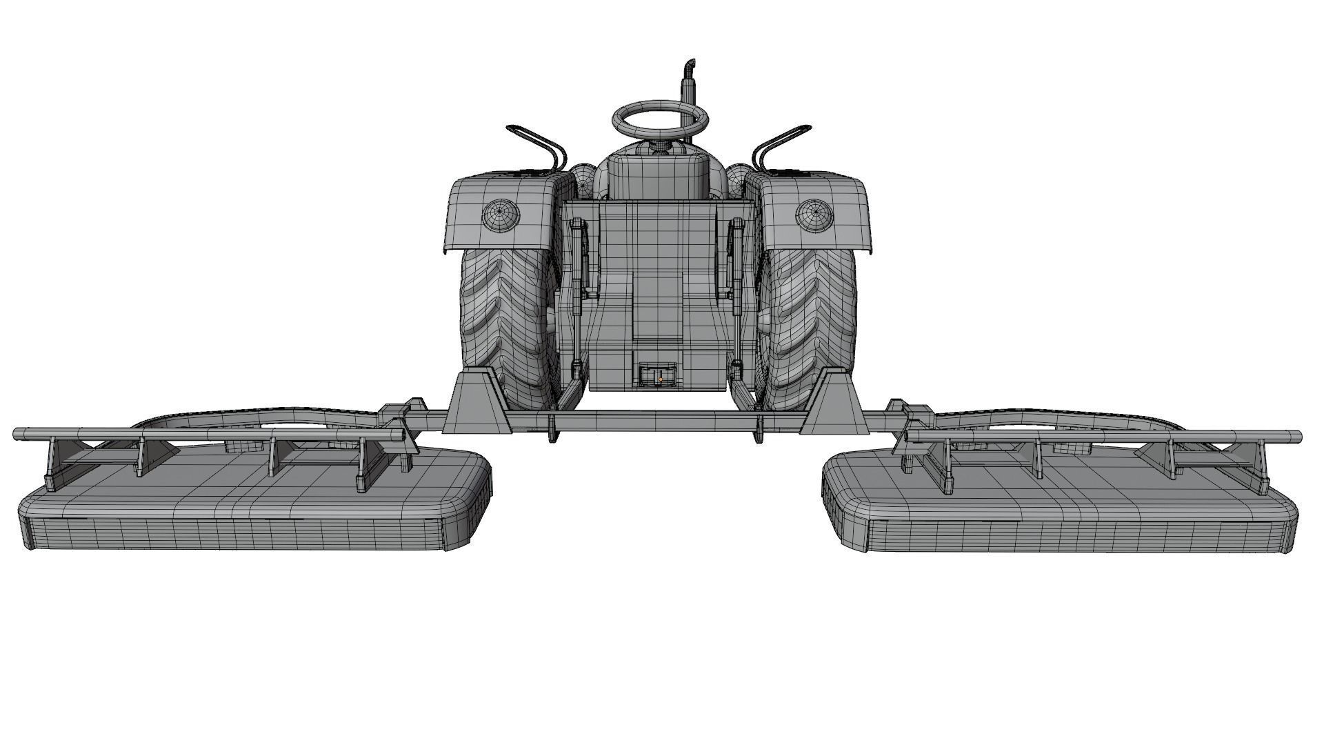 Tractor Grass Mower 3D model_12