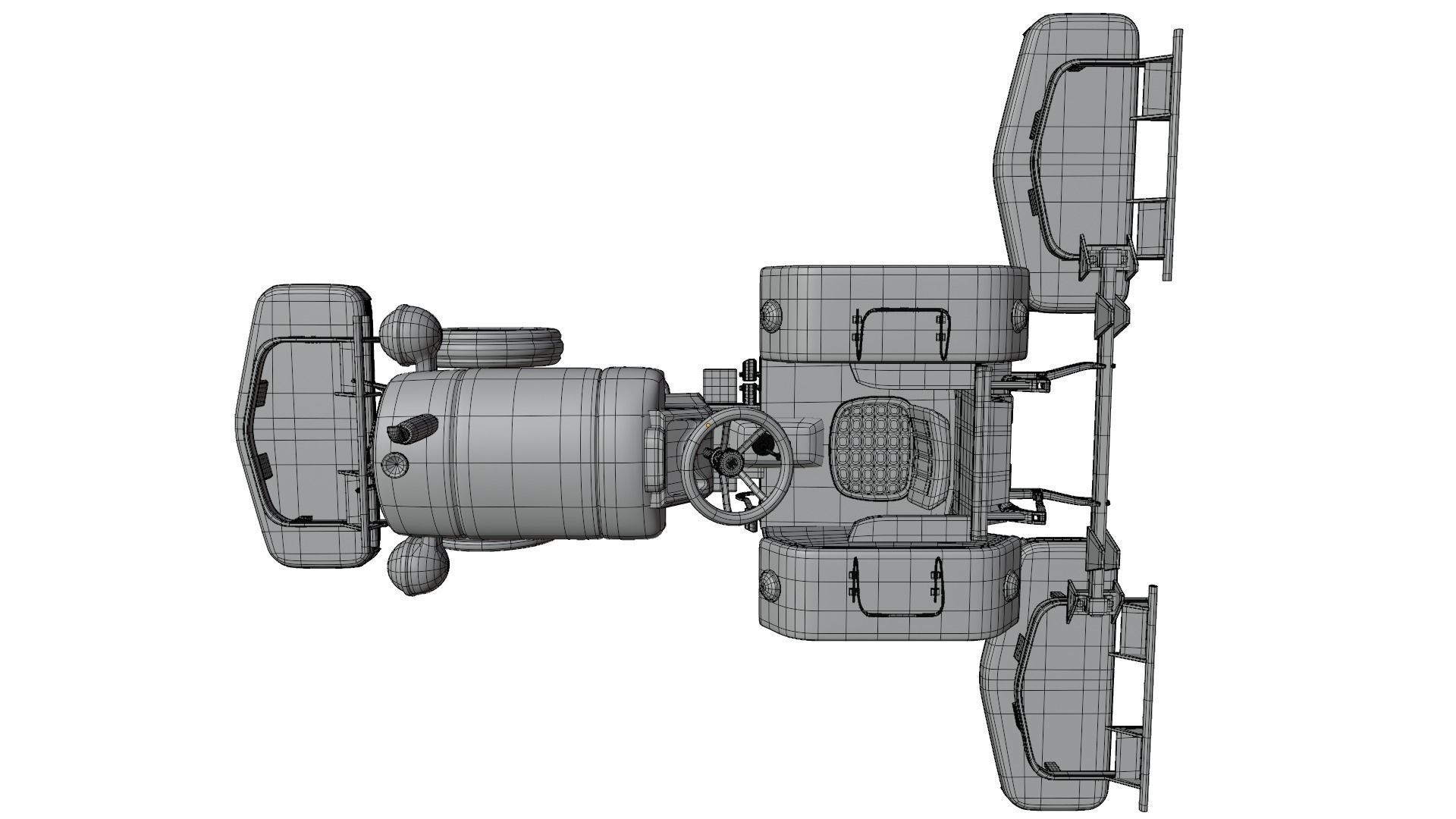 Tractor Grass Mower 3D model_17