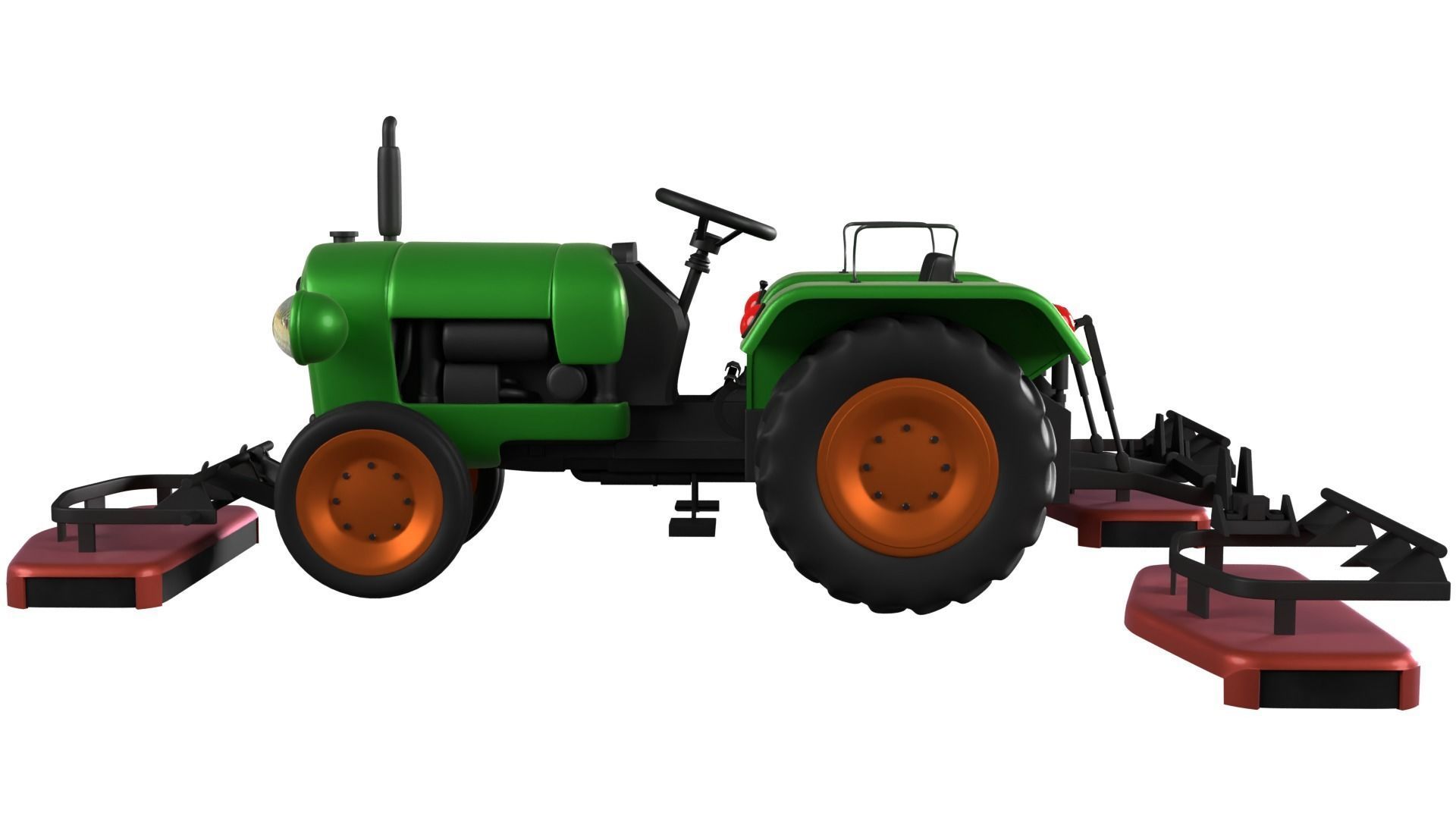 Tractor Grass Mower 3D model_1