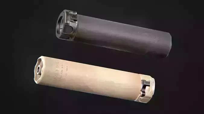 Surefire SOCOM556-RC2 Suppressor Low-poly 3D model