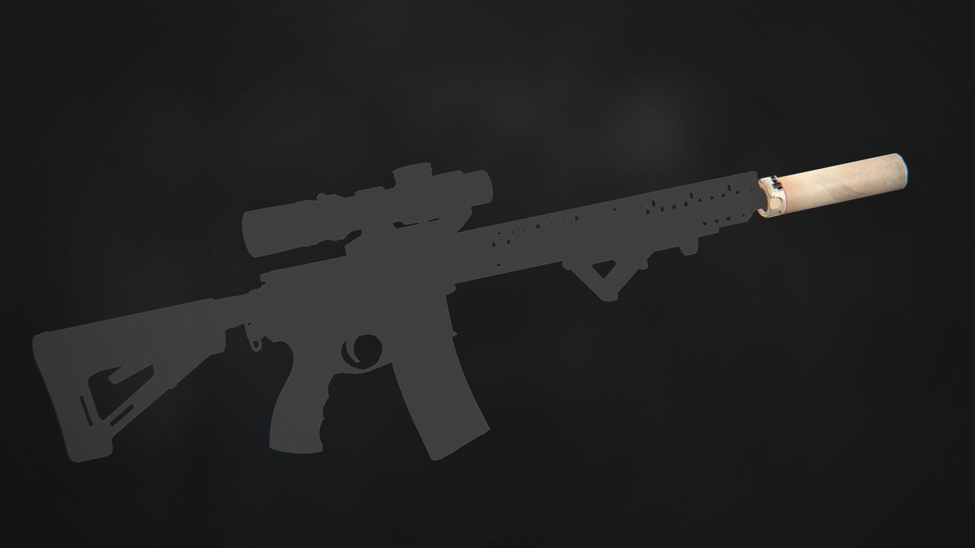 Surefire SOCOM556-RC2 Suppressor Low-poly 3D model_9