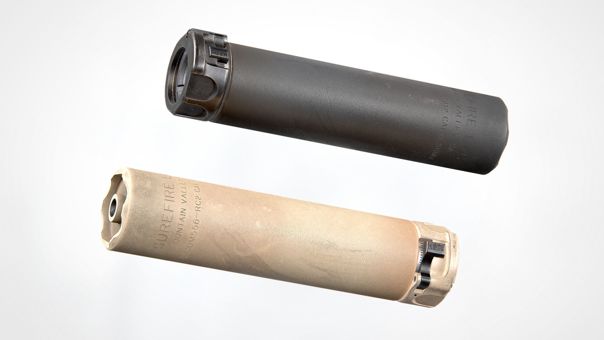 Surefire SOCOM556-RC2 Suppressor Low-poly 3D model_2